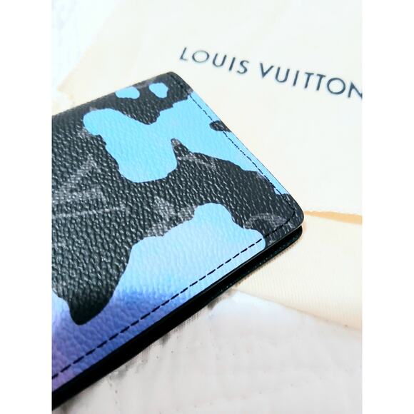 RARE Louis Vuitton Pocket Organizer Wallet Mens Sunrise Monogram Eclipse - Picture 7 of 16
